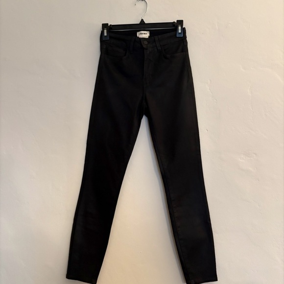 L'AGENCE Denim - L’AGENCE Black Coated Skinny Jeans Sleek Stretch Denim Size 26